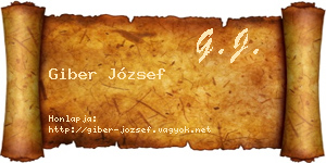 Giber József névjegykártya